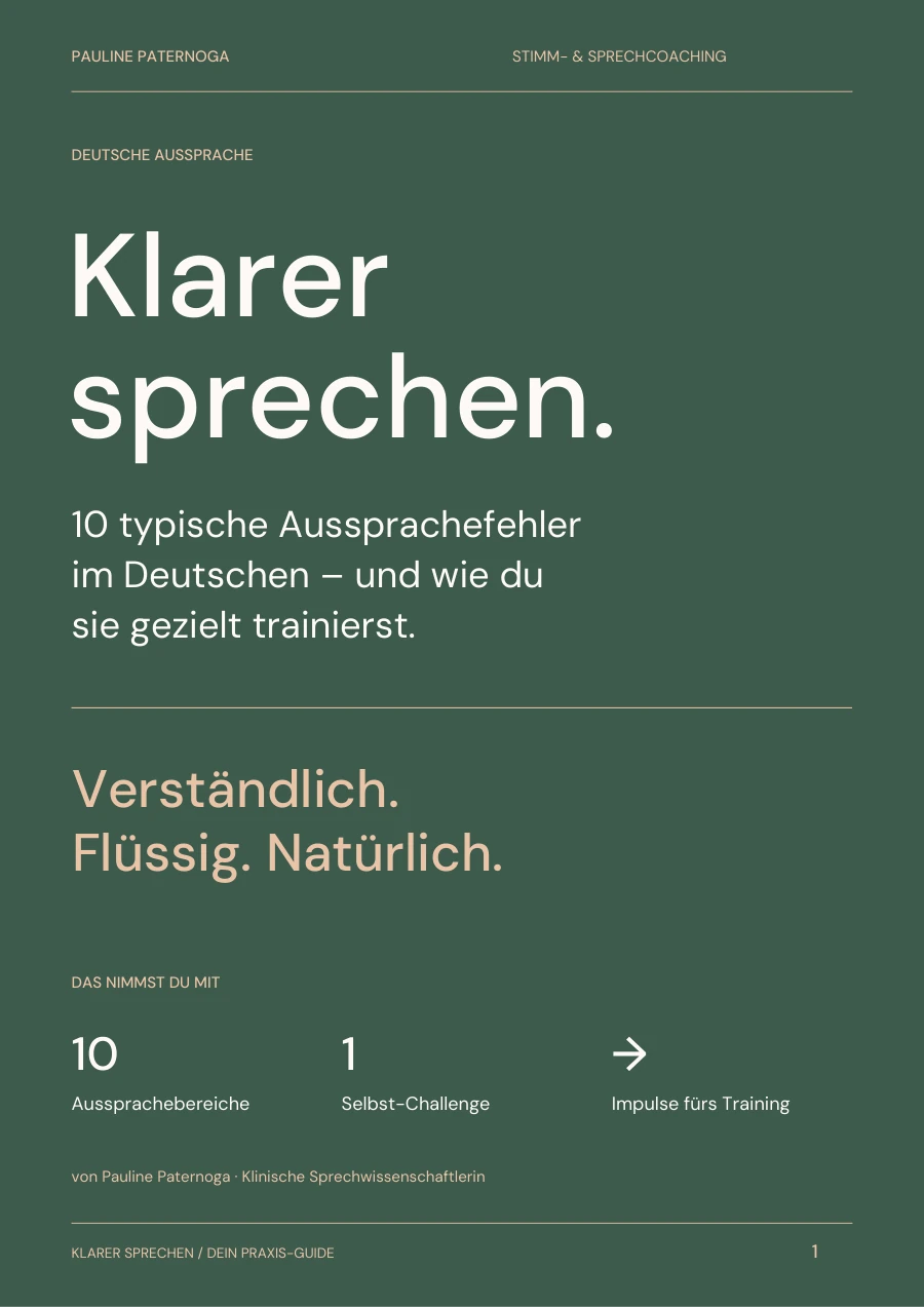 Cover des Guides Klarer sprechen von Pauline Paternoga